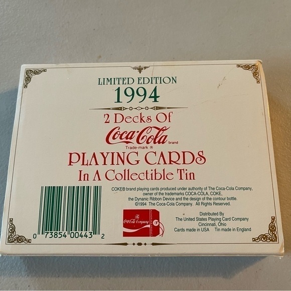 1994 Coca Cola Limited Edition 2 Decks of Cards sealed never used NWT - Picture 11 of 11